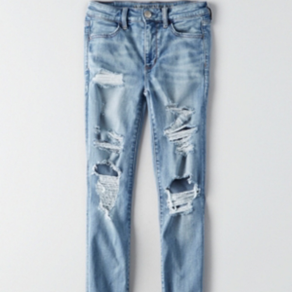 american eagle high waisted ripped jeans